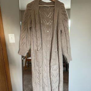 Zara Wool beige Knit Maxi Sweater